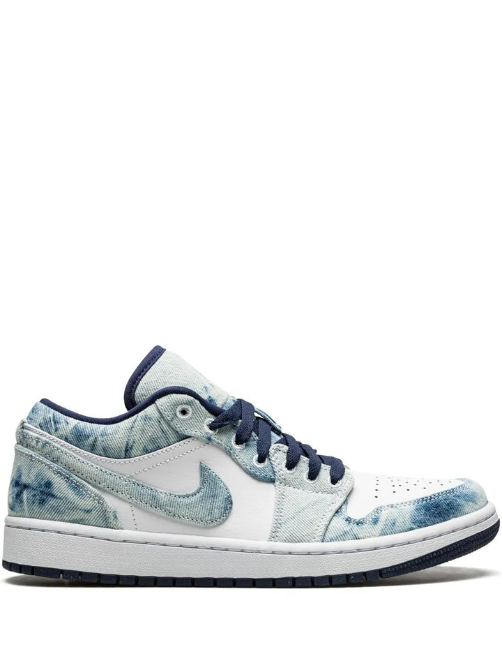 Air Jordan 1 Low Se Washed Denim Sneakers — Same as shown — Size US M 10.5 - US W 12 — Front View