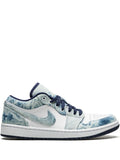 Air Jordan 1 Low Se Washed Denim Sneakers — Same as shown — Size US M 10.5 - US W 12 — Front View