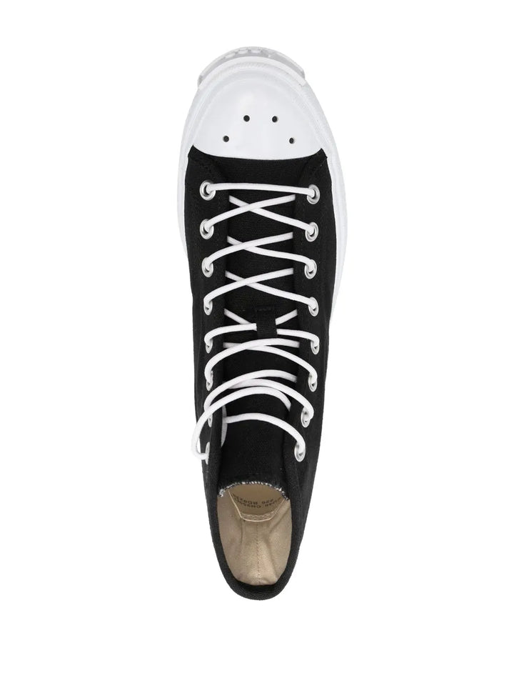 Acne Studios Contrasting Toe-Cap High-Top Sneakers — Black/White — Size US M 11 - US W 12.5 — Top View