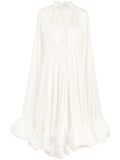 Lanvin Cape Design Midi Dress — White — Size S — Front View
