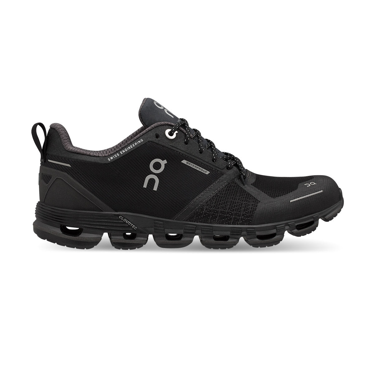 On Cloudflyer Waterproof — Black - Lunar — Size D — Width 14 — Front View