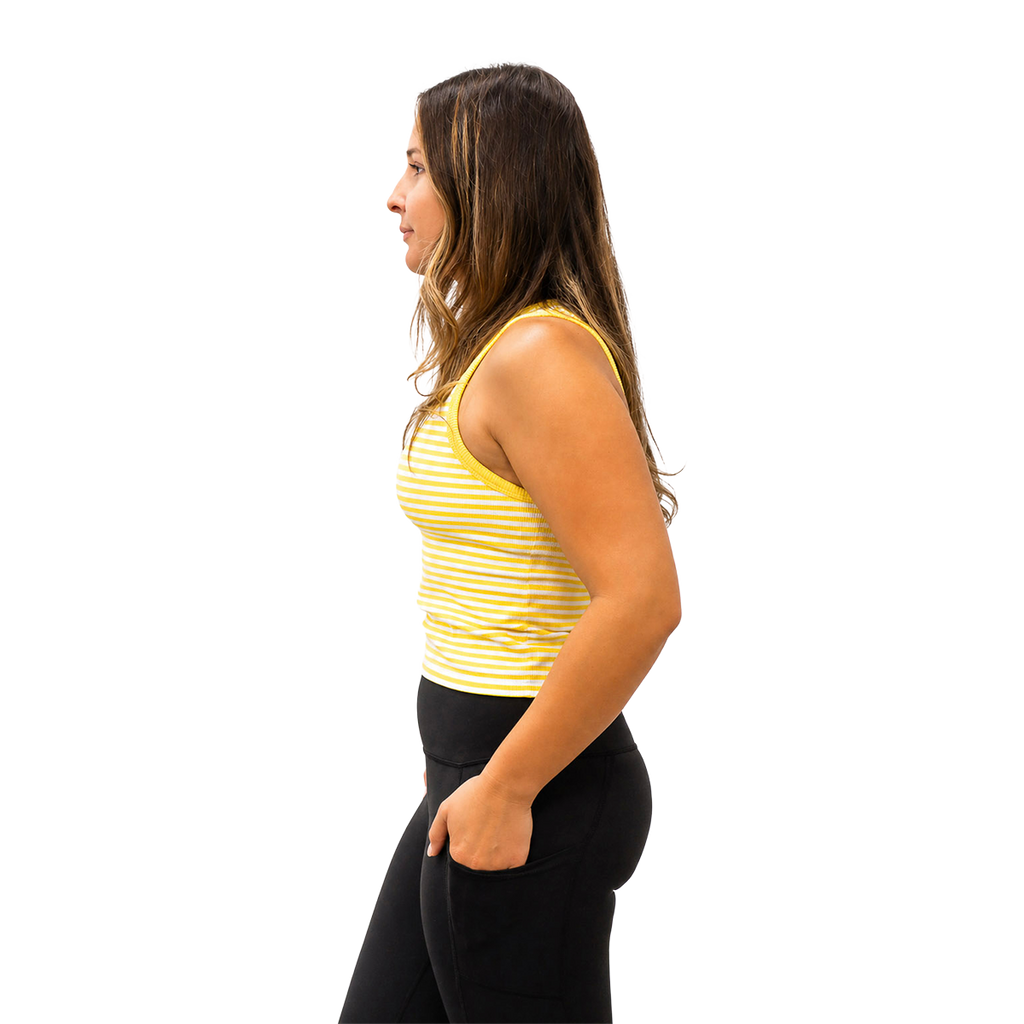F2R Seamless Rib Tank — Daffodil - White — Size XSmall — Back View