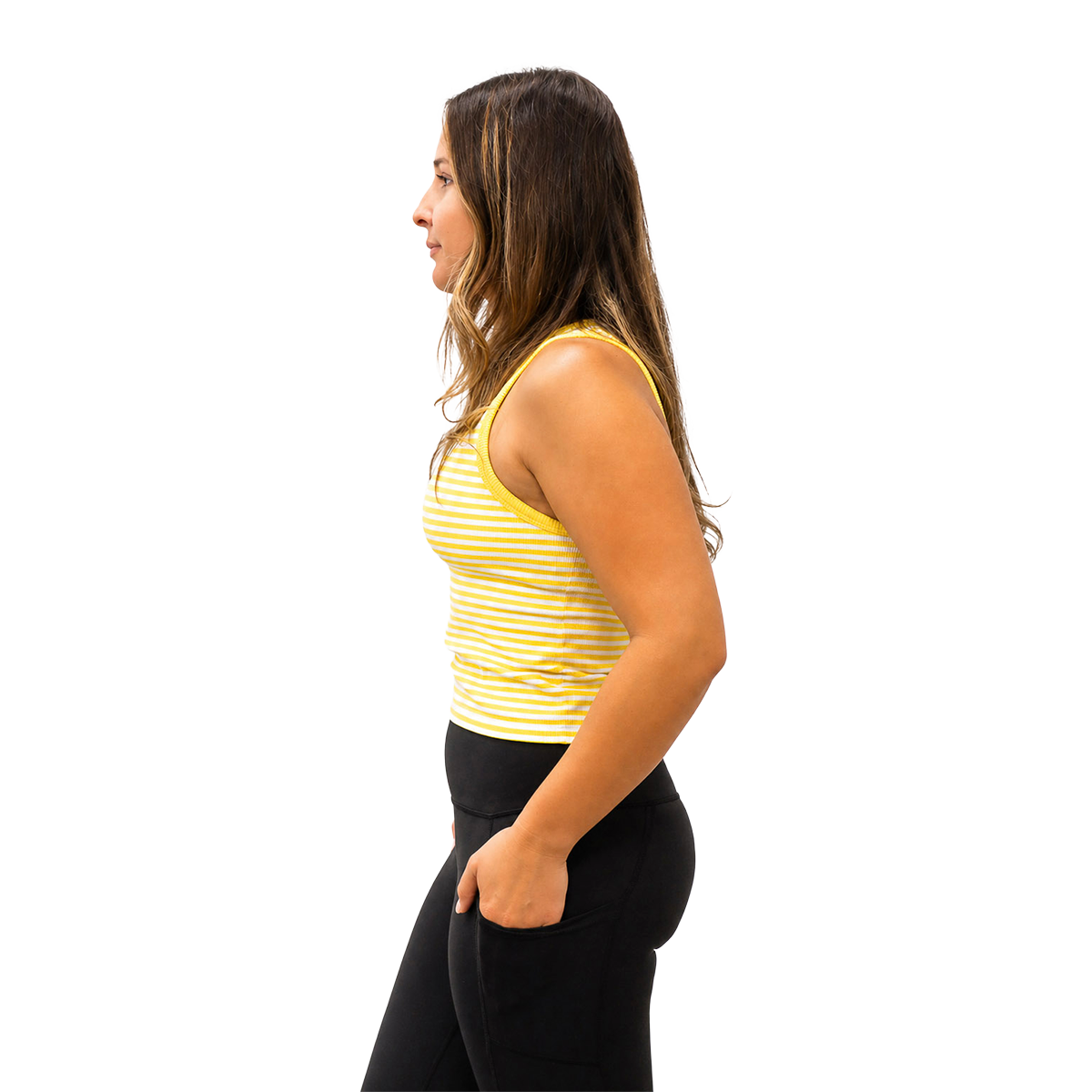 F2R Seamless Rib Tank — Daffodil - White — Size XSmall — Back View
