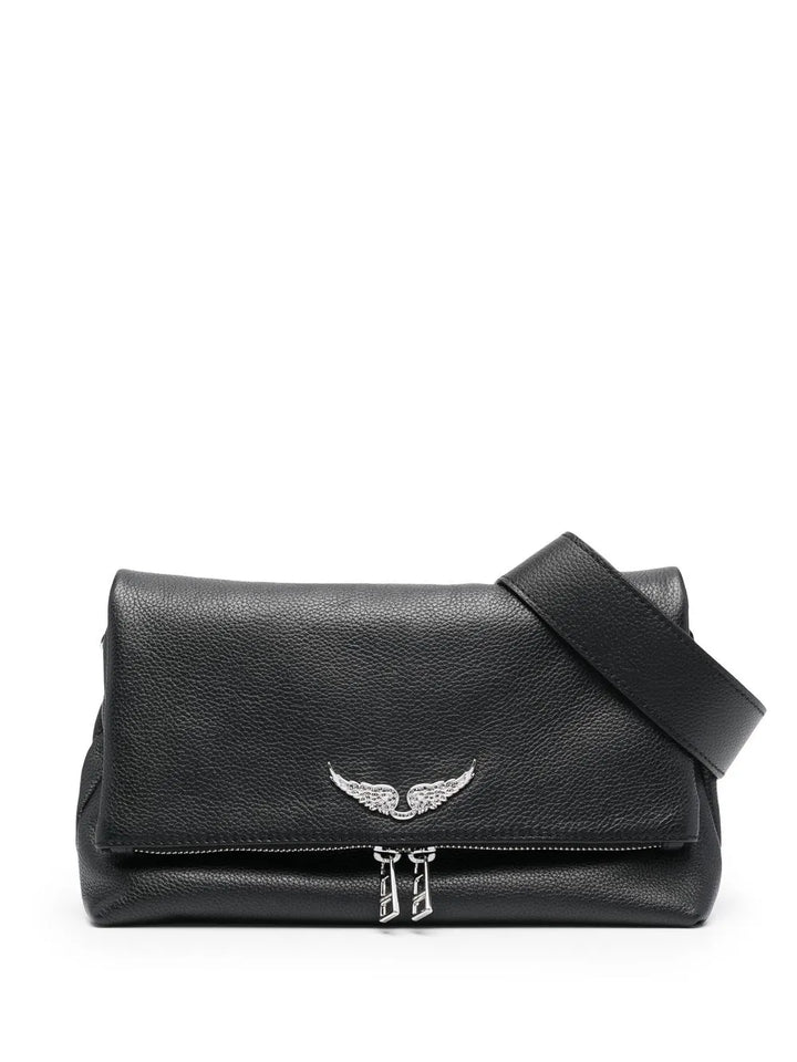 Zadigvoltaire Logo Plaque Leather Shoulder Bag — Same as shown — Size One Size — Front View
