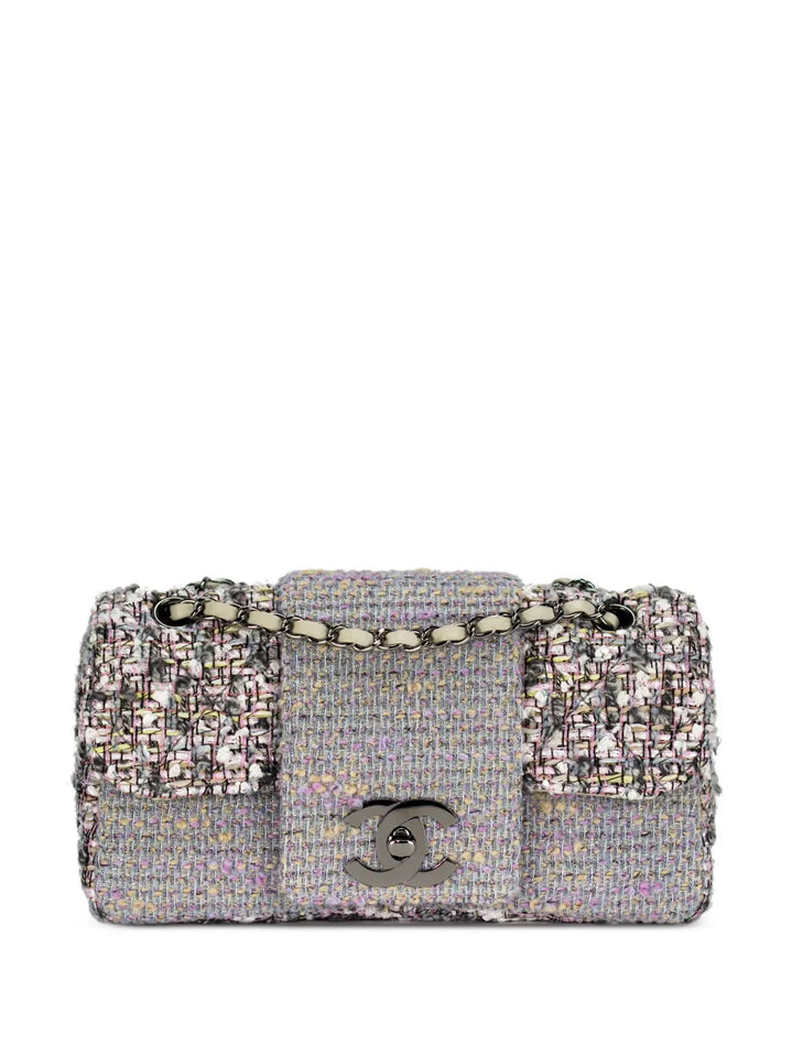 Chanel Pre Owned 2004 Jumbo Tweed Classic Flap Shoulder Bag — Same as shown — Size One Size — Front View