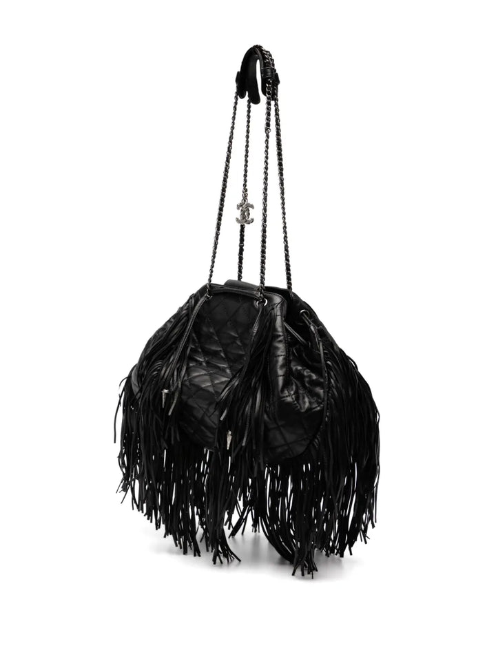 Chanel Pre Owned 2014 Western Fringe Shoulder Bag — Same as shown — Size One Size — Back View