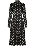 Dolce Gabbana Logo Print Belted Midi Dress — White/ Red — Size S — Front View