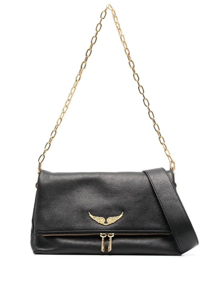 Zadigvoltaire Logo Plaque Leather Shoulder Bag — Same as shown — Size One Size — Front View