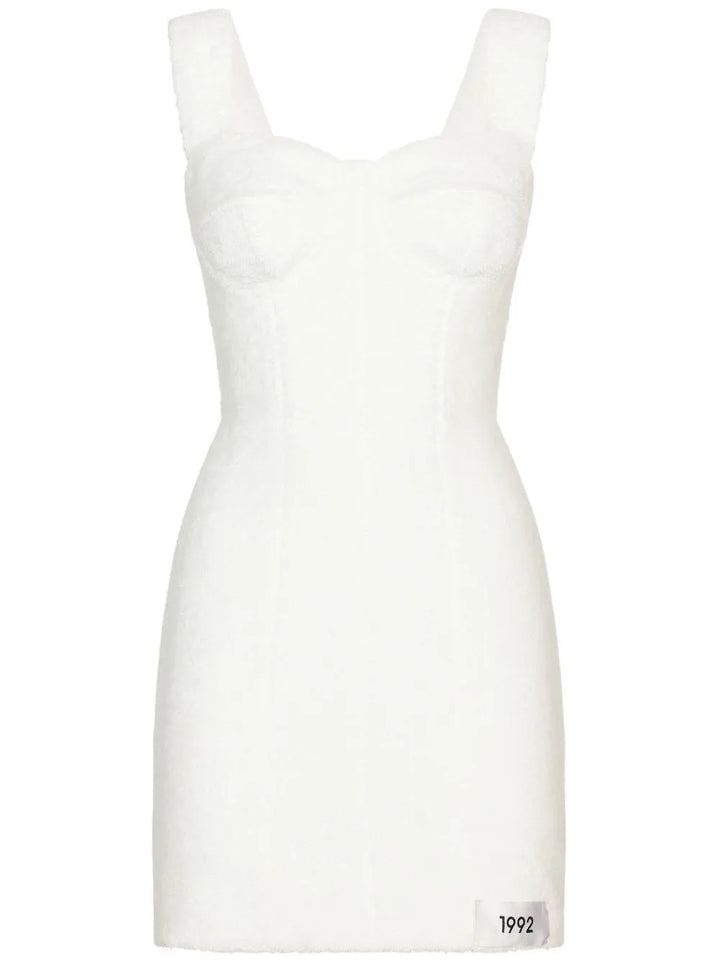 Dolce Gabbana Kim Dolcegabbana Terrycloth Minidress — White — Size XS — Front View