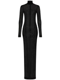 Dolce Gabbana Kim Dolcegabbana Tulle Maxi Dress — Black — Size XS — Front View