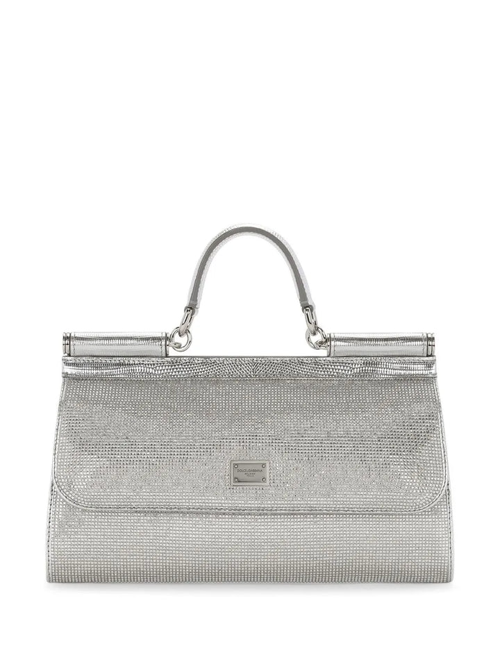 Dolce Gabbana Kim Dolcegabbana Small Sicily Rhinestone Top Handle Bag — Same as shown — Size One Size — Front View