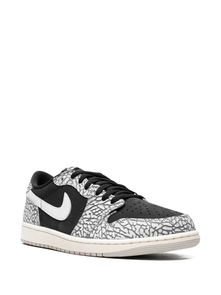 Air Jordan 1 Low Sneakers — Black/White — Size US M 10.5 - US W 12 — Side View