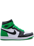 Air Jordan 1 High Lucky Green Sneakers — Bright Green/Black/White — Size US M 6.5 - US W 8 — Front View