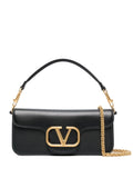 Valentino Garavani Logo Plaque Leather Shoulder Bag — Same as shown — Size One Size — Front View