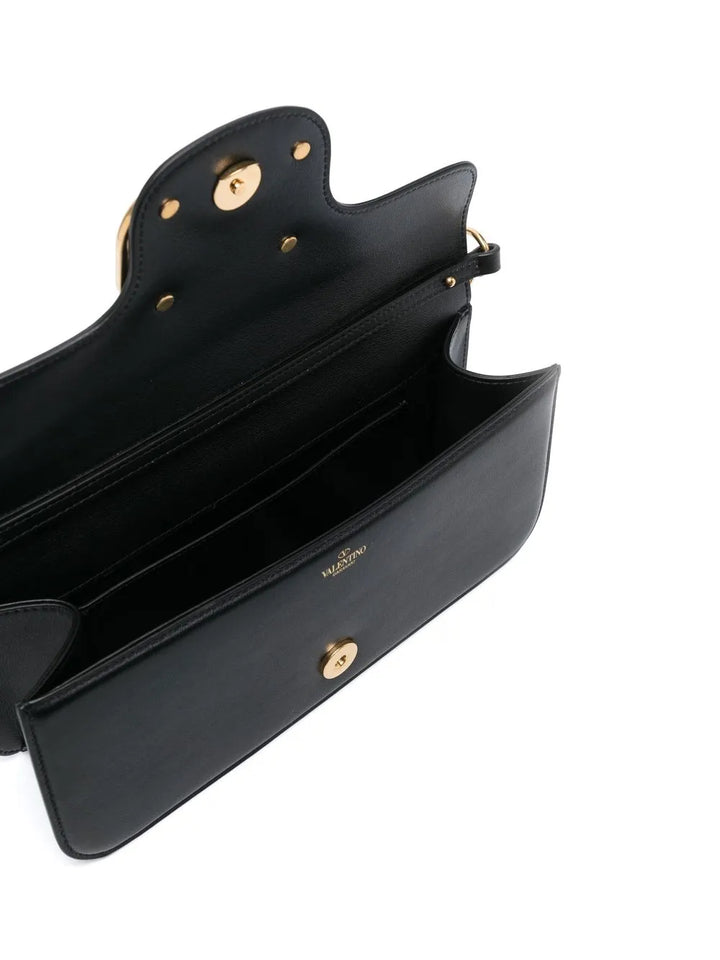 Valentino Garavani Logo Plaque Leather Shoulder Bag — Same as shown — Size One Size — Detail View