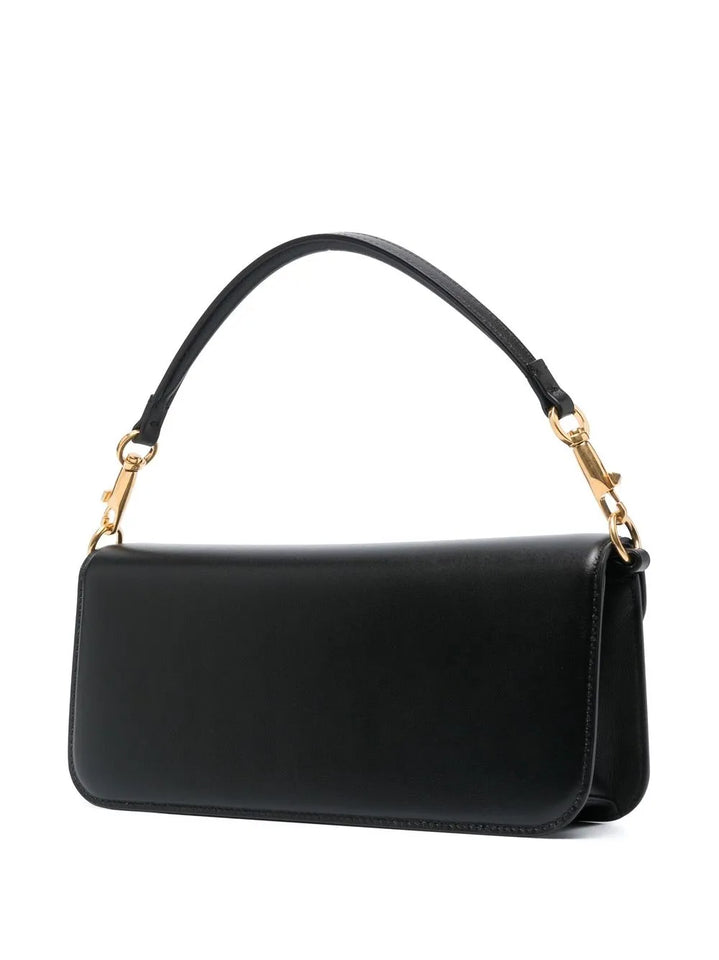 Valentino Garavani Logo Plaque Leather Shoulder Bag — Same as shown — Size One Size — Back View