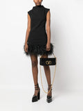 Valentino Garavani Logo Plaque Leather Shoulder Bag — Same as shown — Size One Size — Side View