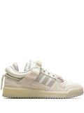 adidas X Bad Bunny Forum Low White Sneakers — Cream White/Light Grey — Size US M 8 - US W 9.5 — Front View