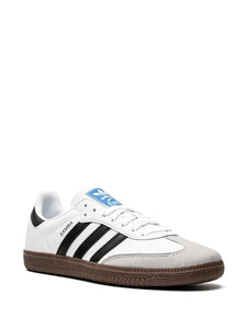 adidas Samba Vegan White Gum Sneakers — White — Size US M 9 - US W 10.5 — Lifestyle View