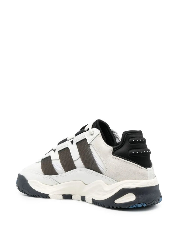 adidas Panelled-Design Low-Top Sneakers — Black/White/Blue — Size US M 4.5 - US W 6 — Back View