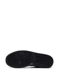 Air Jordan 1 Low Dark Concord Sneakers — Black/Dark Purple/Yellow — Size US M 9.5 - US W 11 — Top View