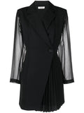 Sandro Panelled Blazer Dress — Black/ Red — Size XS — Front View