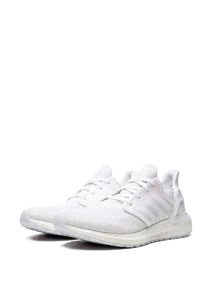 adidas Ultraboost 20 Triple White Sneakers — Same as shown — Size US M 5 - US W 6.5 — Detail View