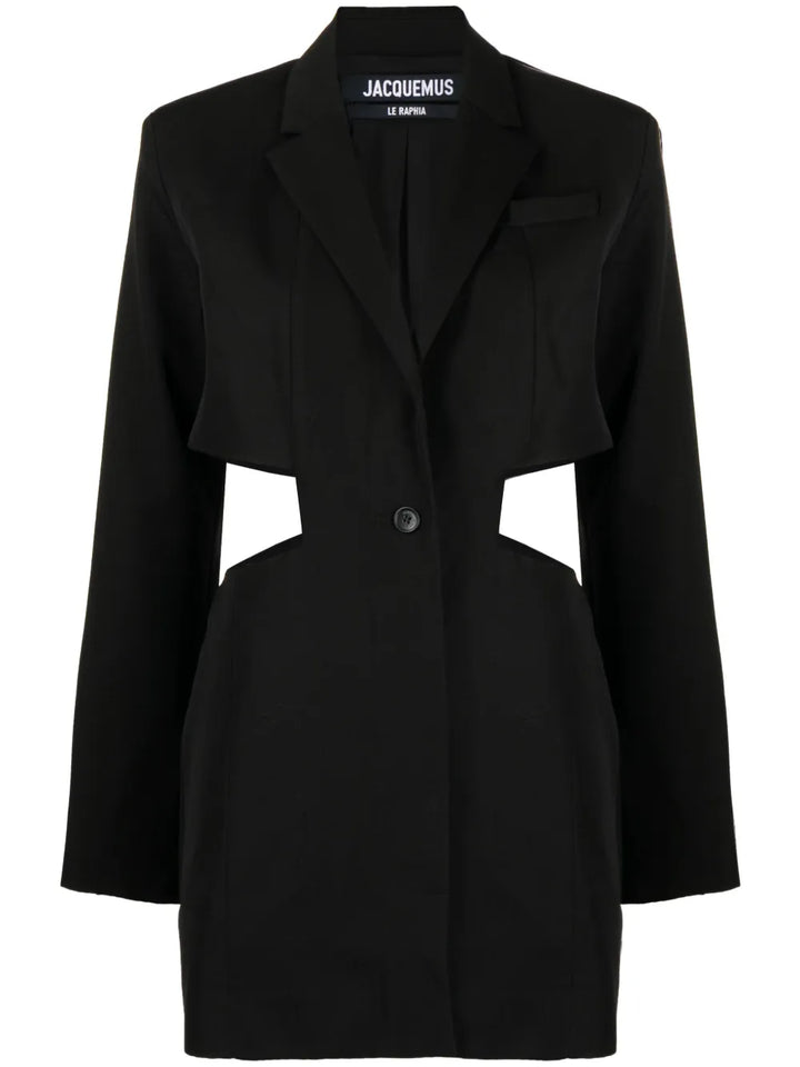 Jacquemus La Robe Bari Blazer Minidress — Black — Size XS — Front View