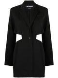 Jacquemus La Robe Bari Blazer Minidress — Black — Size XS — Front View