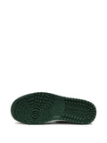 Air Jordan 1 Low G White/Black/Noble Green/Pollen Sneakers — Black/Dark Green/White — Size US M 9.5 - US W 11 — Top View