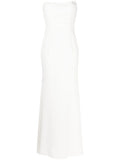 Rachel Gilbert Arlo Strapless Flared Gown — White/ Red/ Ivory — Size XS — Front View