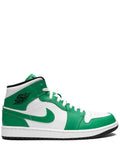 Air Jordan 1 Mid Lucky Green Sneakers — Lucky Green/White/Black — Size US M 11.5 - US W 13 — Front View