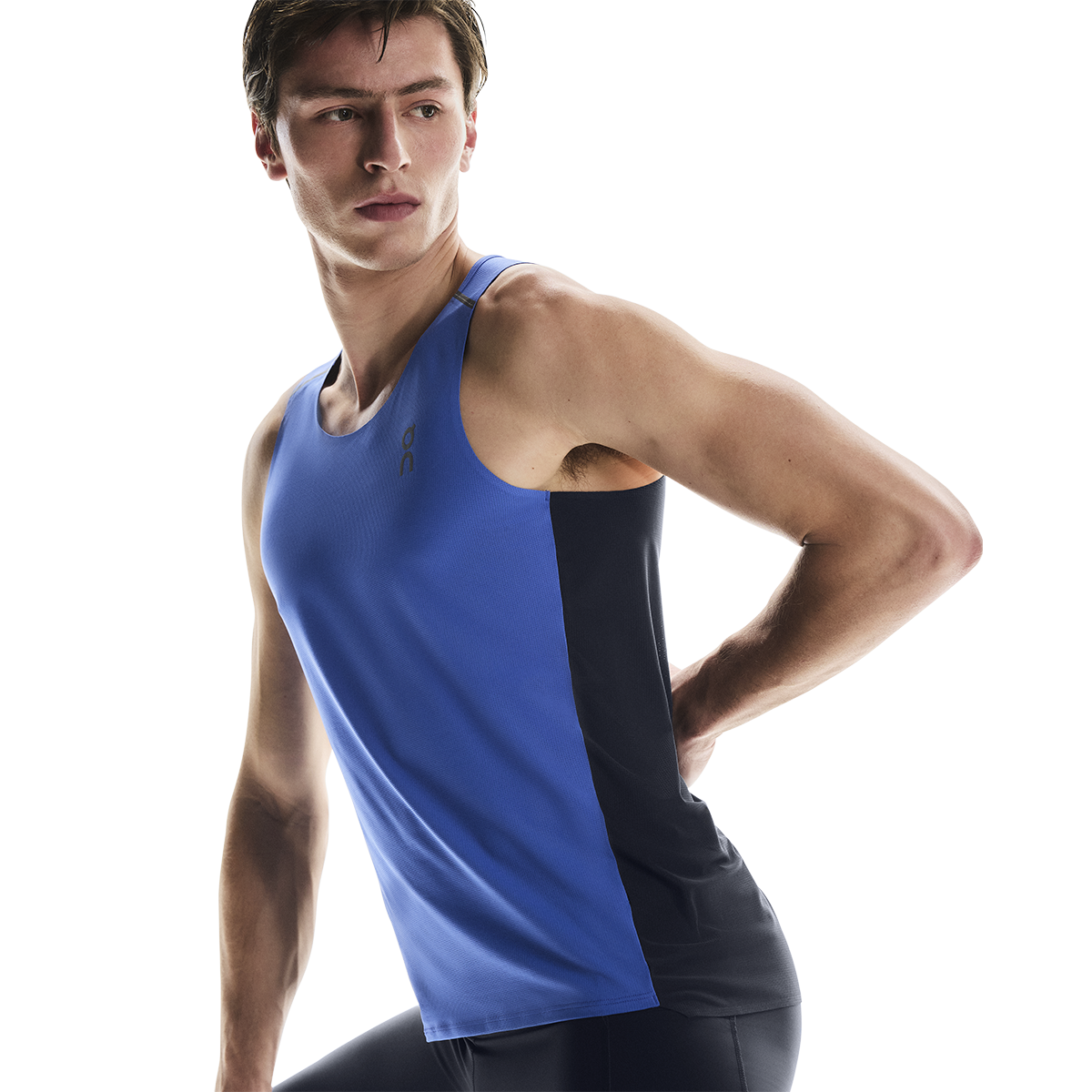 ON Performance Tank — Zaffre - Navy — Size XSmall — Side View