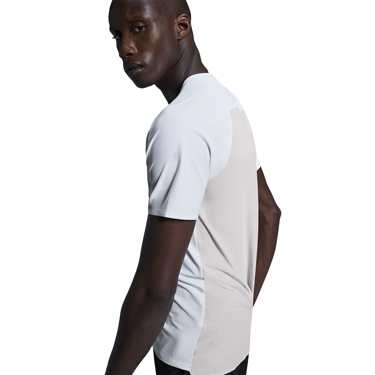 ON Performance-T — White - Silver — Size Small — Side View