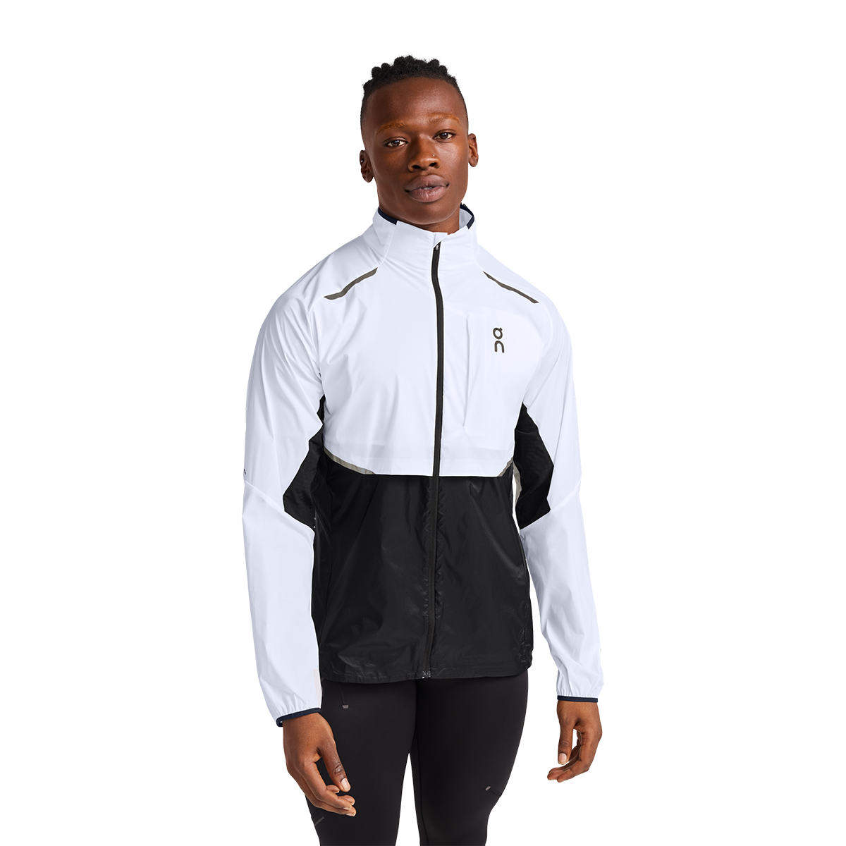 On Weather-Jacket — White - Black — Size Small — Front View