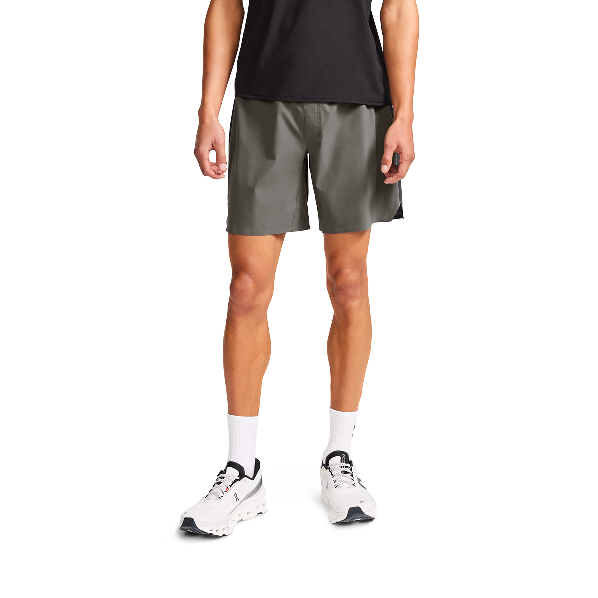 On Lightweight Shorts — Lead - Black — Size Small — Top View