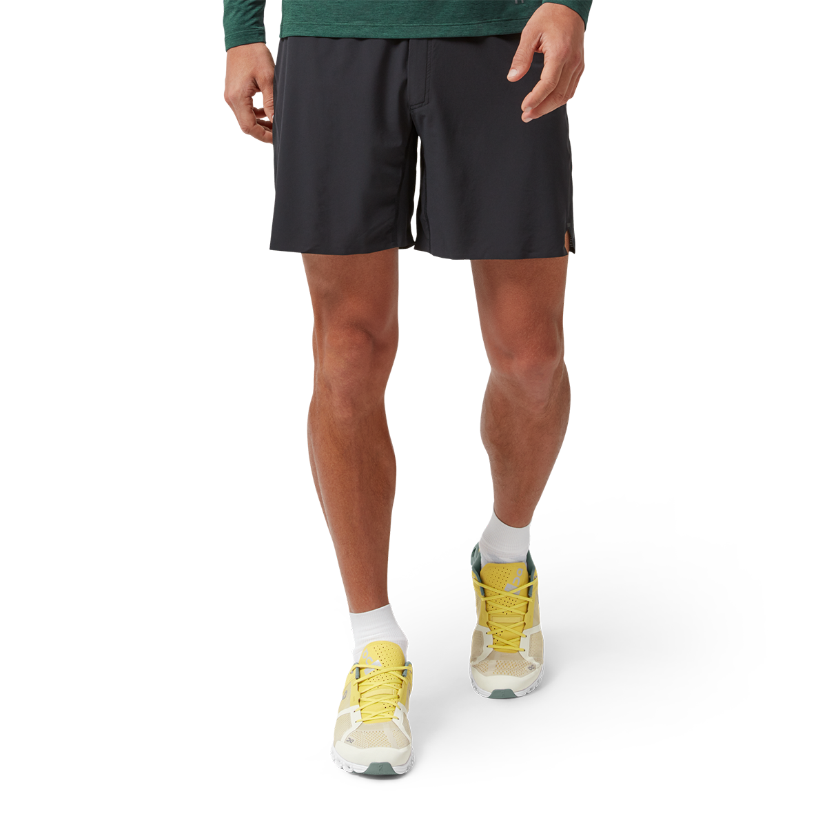 On Lightweight Shorts — Lead - Black — Size Small — Front View