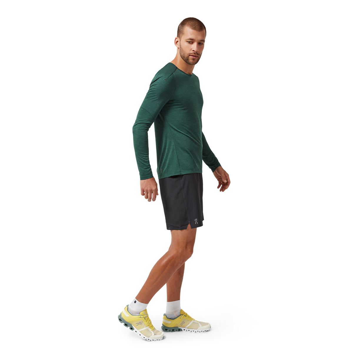 On Lightweight Shorts — Lead - Black — Size Small — Side View