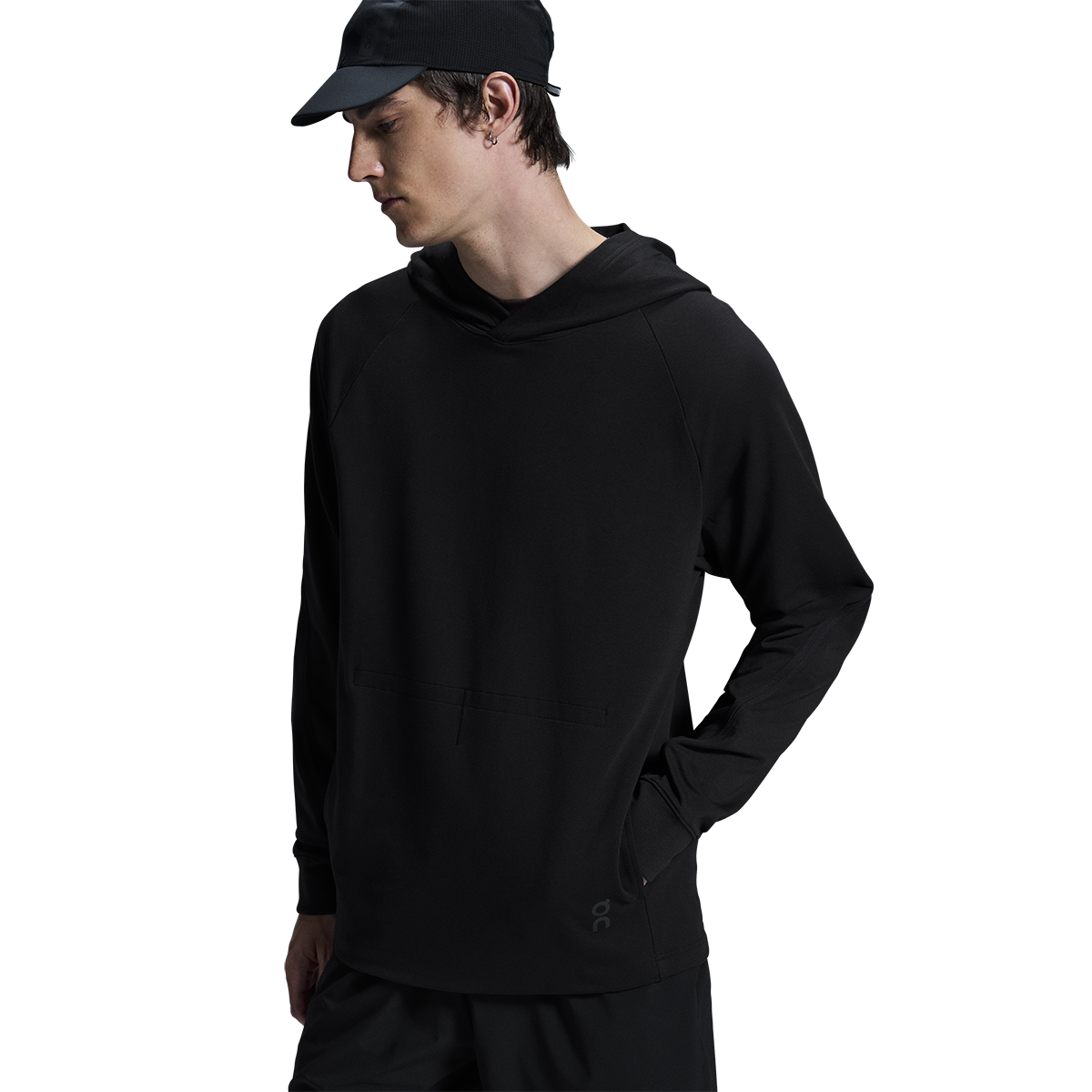 ON Studio Hoodie — Black — Size Small — Side View