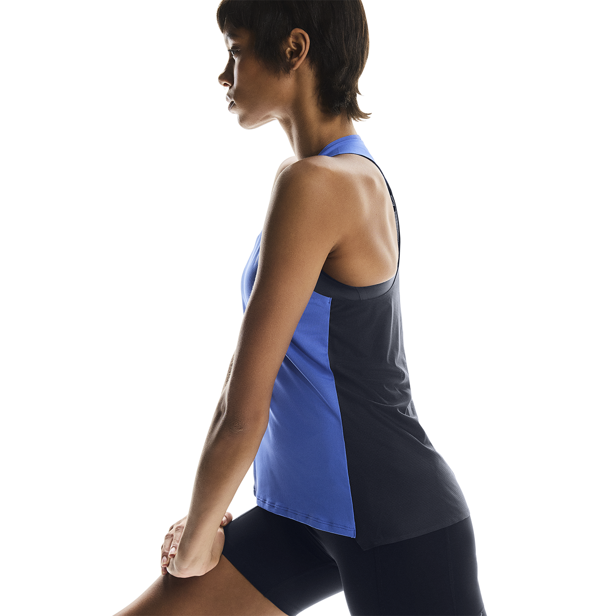 ON Performance Tank — Zaffre - Navy — Size Large — Side View