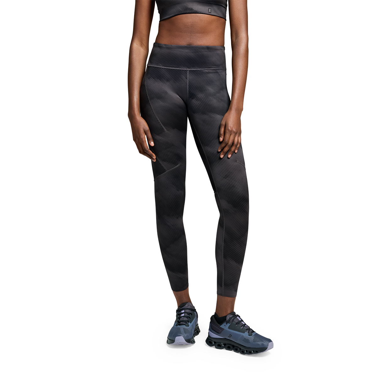 On Performance Graphic Tight — Shadow - Black — Size XSmall — Front View