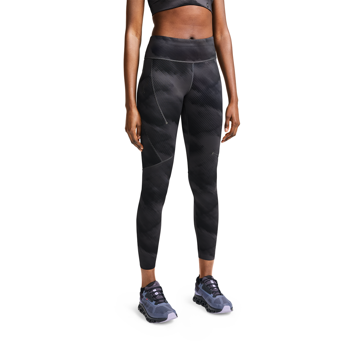 On Performance Graphic Tight — Shadow - Black — Size XSmall — Side View