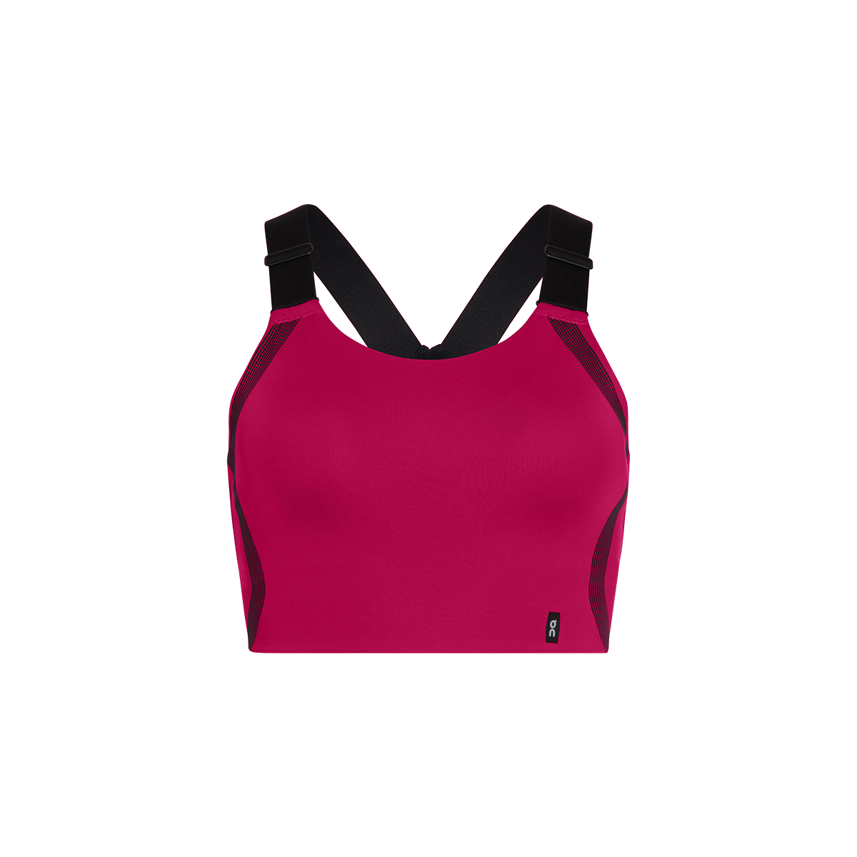 ON Performance Flex Bra — Grenadine - Black — Size XXSmall — Lifestyle View