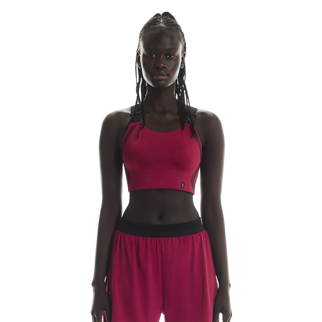 ON Performance Flex Bra — Grenadine - Black — Size XXSmall — Front View
