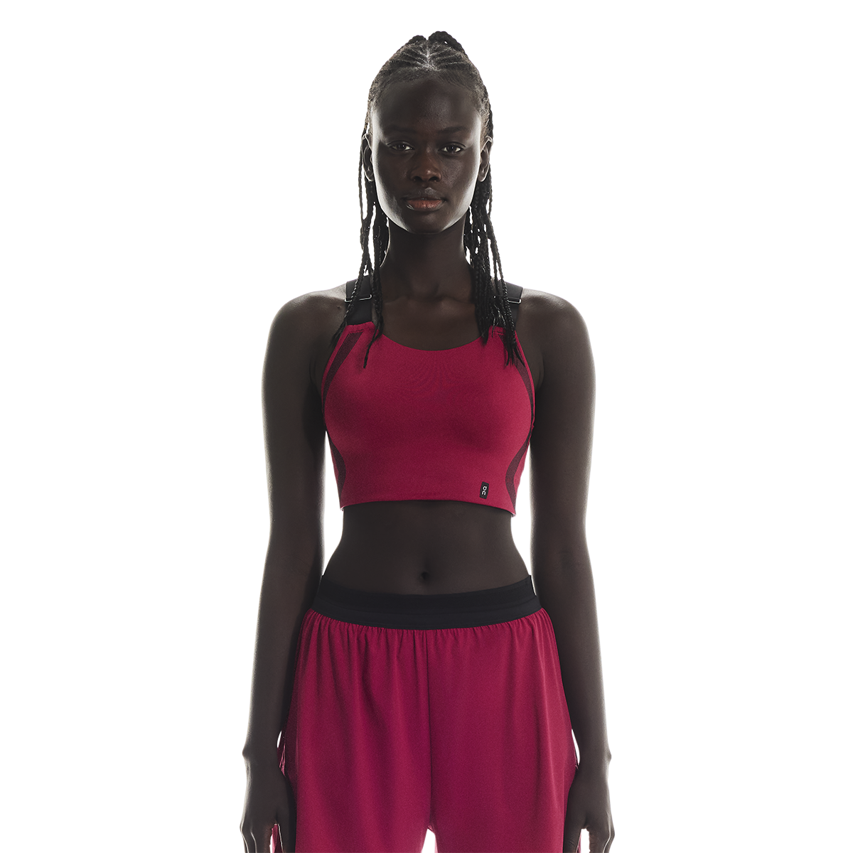ON Performance Flex Bra — Grenadine - Black — Size XXSmall — Front View