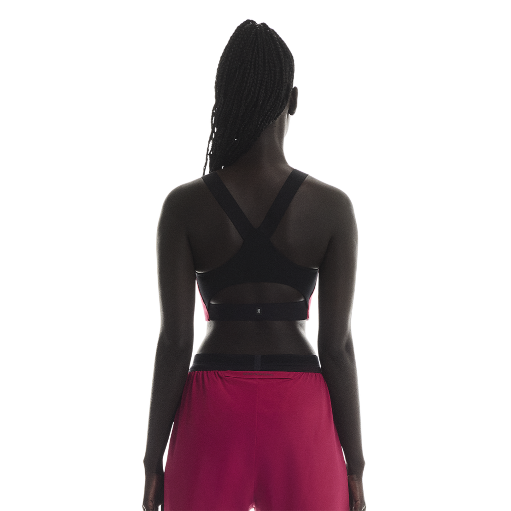 ON Performance Flex Bra — Grenadine - Black — Size XXSmall — Back View