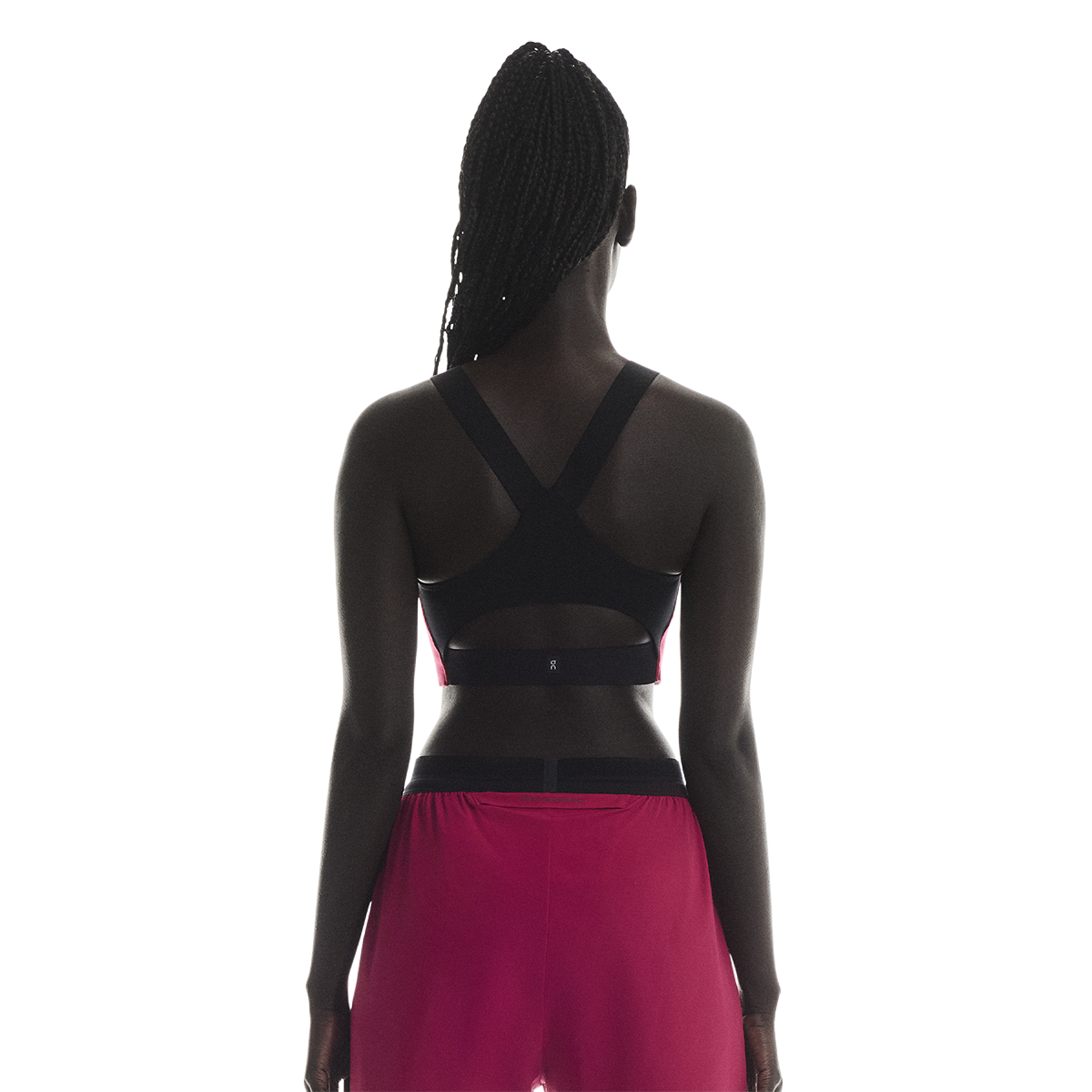 ON Performance Flex Bra — Grenadine - Black — Size XXSmall — Back View