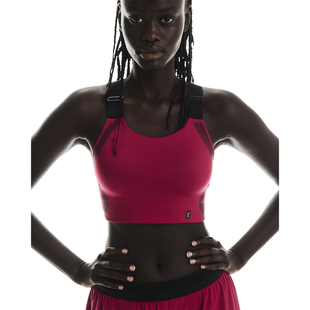 ON Performance Flex Bra — Grenadine - Black — Size XXSmall — Top View