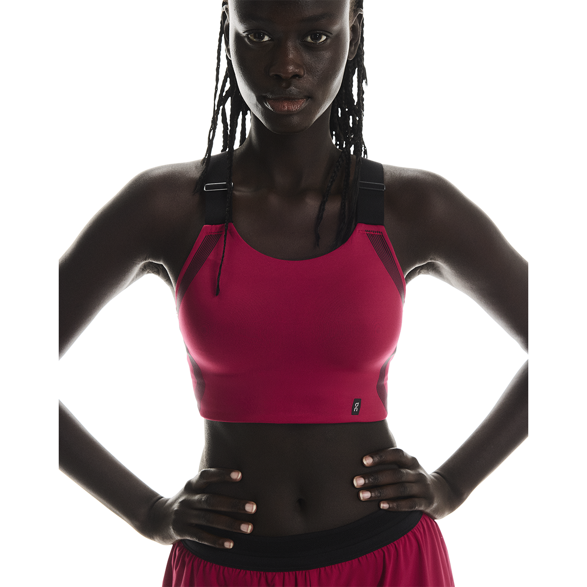 ON Performance Flex Bra — Grenadine - Black — Size XXSmall — Top View