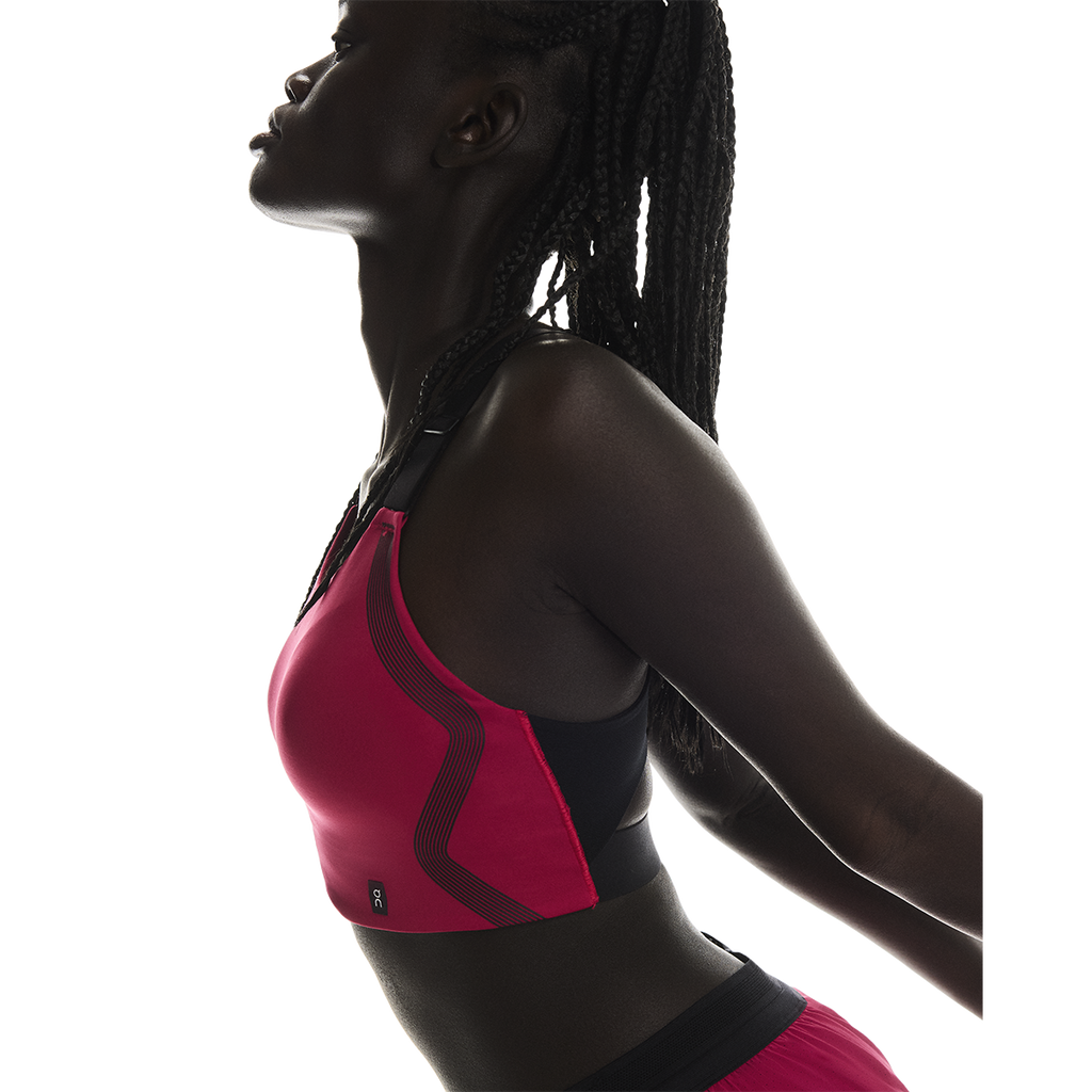 ON Performance Flex Bra — Grenadine - Black — Size XXSmall — Side View